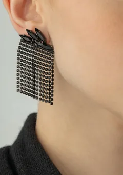 Асимметричные серьги из страз
